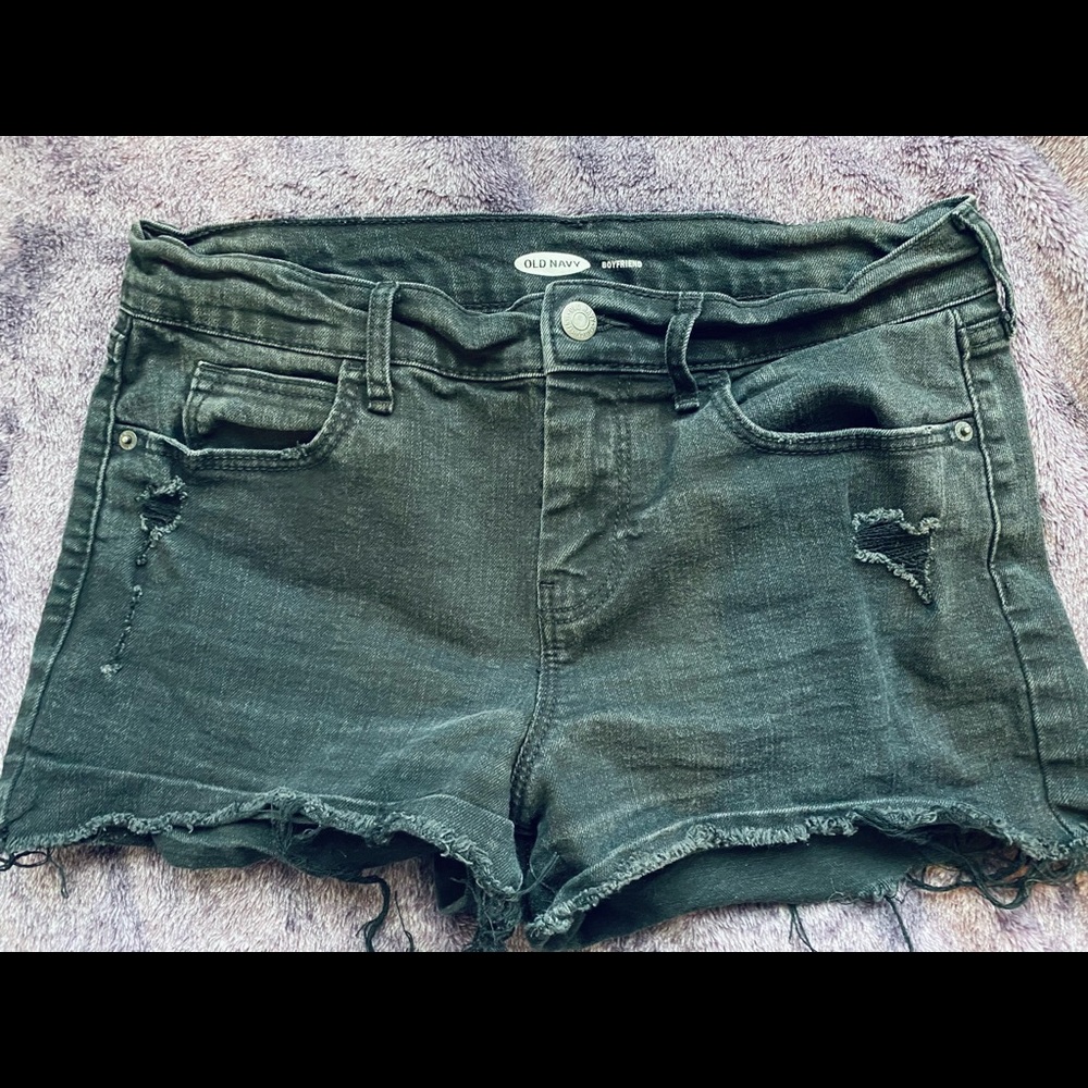 Old Navy Boyfriend Black Denim Shorts